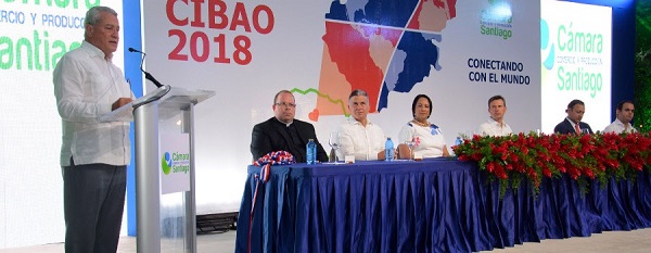 El ministro Nelson Toca Simó pronuncia discurso de apertura de la Expo Cibao 2018