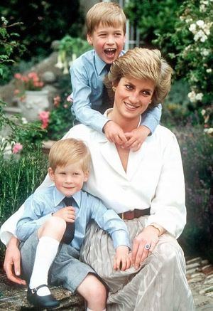 Diana junto a los principes cuando estos eran pequeños.