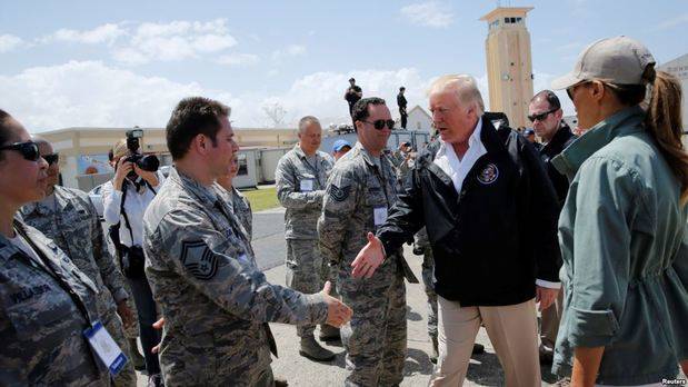 El presidente de los Estados Unidos, Donald Trump, en Puerto Rico. 