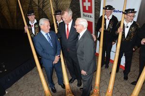  Ministro Industria y Comercio Nelson Toca, Embajador suiza Urs Schnider, Presidente Academia de Ciencias de RD.