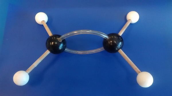 Modelo de molécula de etileno