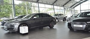 Vista Parcial de los nuevos vehículos con alta tecnología presentados en el Audi Sedan Summer Sale