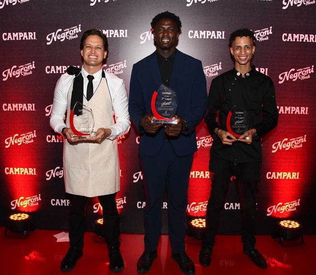Ganadores, Primer lugar Heriberto Federico, Segundo lugar Eiberth Mendoza y Tercer lugar Alex Domínguez, competencia con motivo de la celebración la Semana del Negroni.