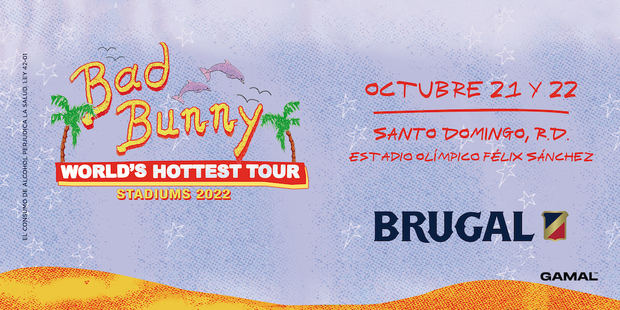 Afiche de .la gira “World’s Hottest Tour” del artista Bad Bunny 
