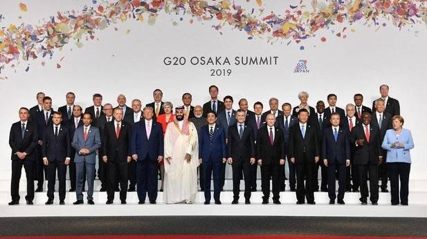 Grupo en el G20 en Osaka.