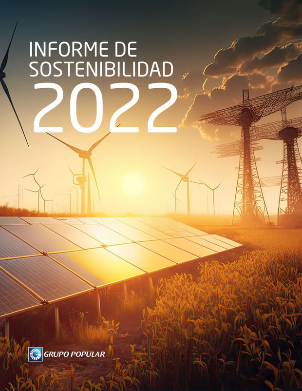 Portada del Informe de Sostenibilidad de Grupo Popular, correspondiente al 2022.