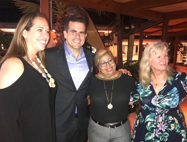 Carla Campos Vidal, directora Ejecutiva de la Compañía de Turismo de Puerto Rico (CTPR), Ricardo Rosello, gobernador PR, Orfila Salazar, directora Cruceros Mitur y Michele Paige, presidenta de la Asociación de Cruceros de Florida y el Caribe, (con su siglas en inglés- FCCA)