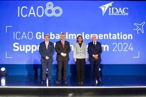 Héctor Porcella,director general del IDAC, Juan Carlos Salazar,Secretario general ICAO, Raquel Peña, VIcepresidenta de la RD y Salvatore Sciacchitano, presidente del consejo ICAO.