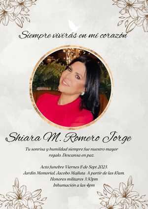 Sentido fallecimiento de Shiara M. Romero Jorge