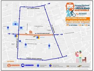 Plano del a  Av. Gustavo Mejía Ricart peatonal