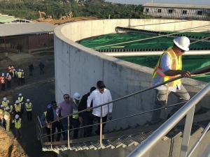 Inspeccionan avances de la Estación Depuradora de Aguas Residuales del río Ozama