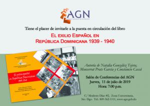 AGN invita - Puesta en circulación: El exilio español en República Dominicana 1939-1940