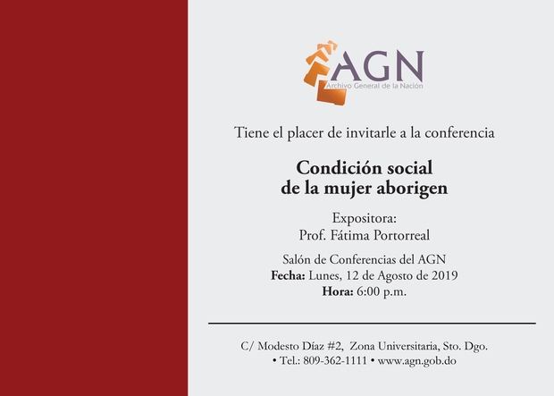 Invitaciòn conferencia Mujer Aborigen.