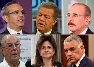 Presidente Luis Abinader, Leonel Fernández, Danilo Medina, Hipólito Mejía, Raquel Peña, Miguel Vargas Maldonado.