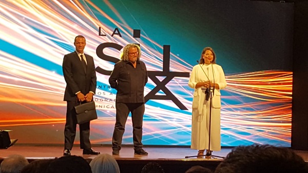 Ivette Marichal y Juan Basanta durante su participación en los V Premios La Silla, ante de la entrega a la Mejor Película