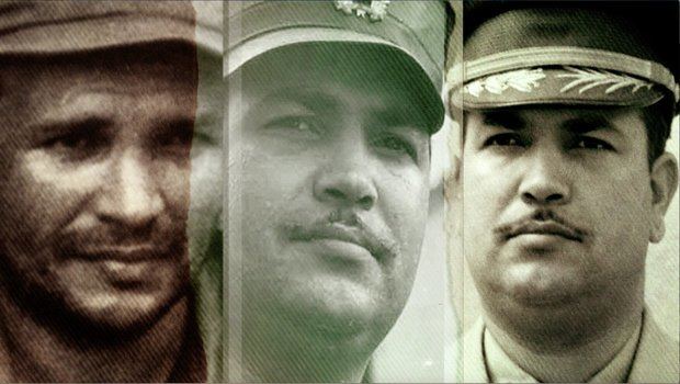 Caamaño en tres momentos históricos: el guerrillero (1973), el comandante constitucionalista (1965) y el oficial de la Policía Nacional, 1963.

