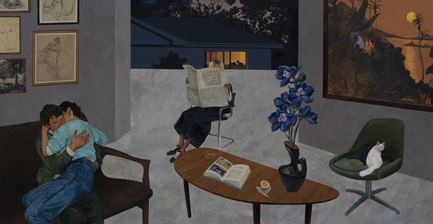 Manuela Corji se esperan aguaceros 2024 Oil on canvas.