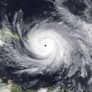 Fotografía satelital del huracán María que azotó a Puerto Rico en septiembre de 2017. 