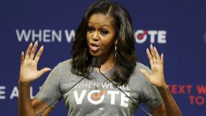 Michelle Obama encabeza mitin en Miami para promover el registro de votantes