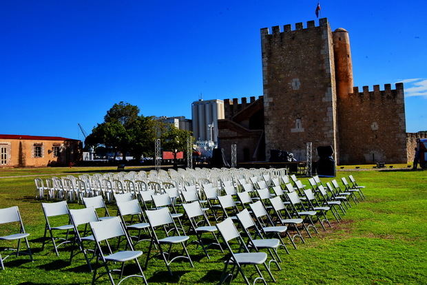 Montaje del evento inaugural.