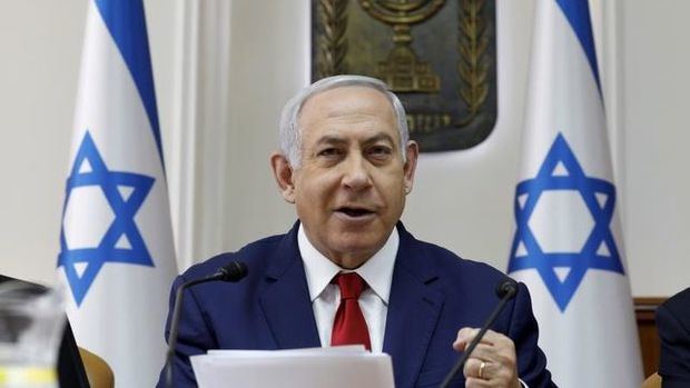 Netanyahu ofrece declaraciones. 