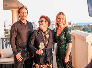 Nicolas Delrieu, Romero Britto y Cristie Delrieu.