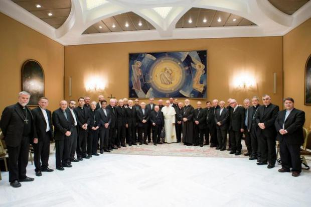 Obispos chilenos junto al Papa