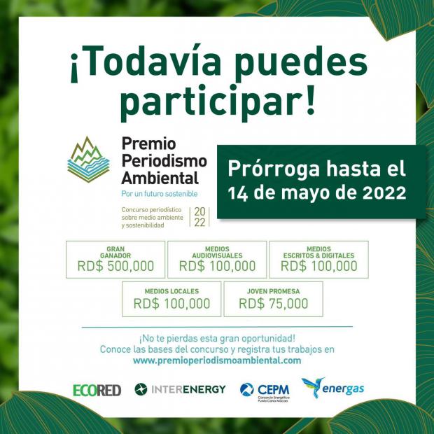 Anuncian prórroga para participar en Premio Periodismo Ambiental hasta el 14 de mayo