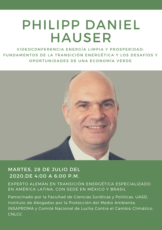 Volante vidoconferencia “Energía limpia y prosperidad: Fundamentos de la transición energética y los desafíos y oportunidades de una economía verde”.