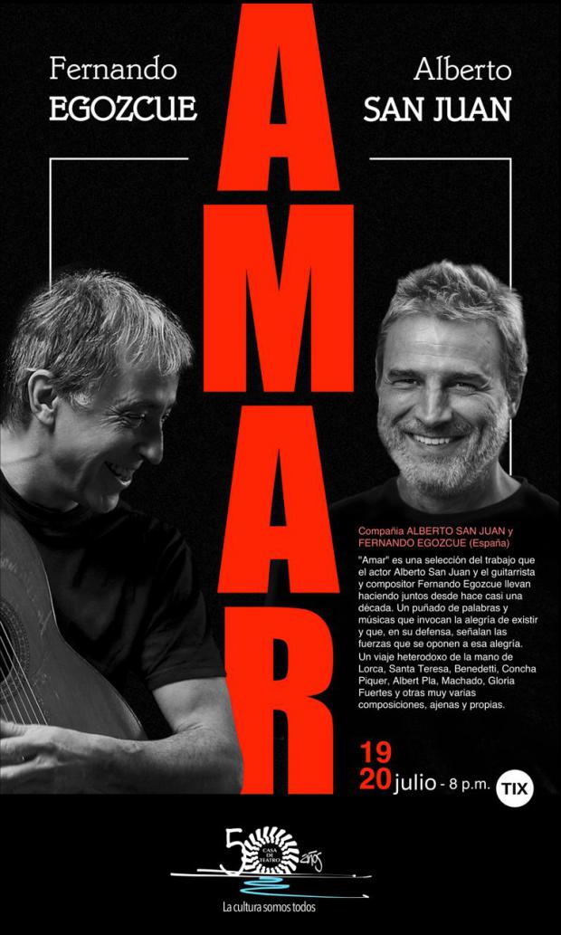 Casa de Teatro presenta 'Amar' de Alberto San Juan y Fernando Egozcue