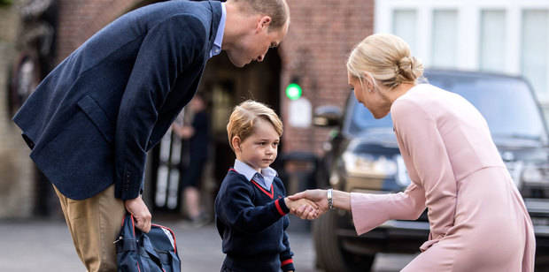 Príncipe George, en su primer día de colegio.
