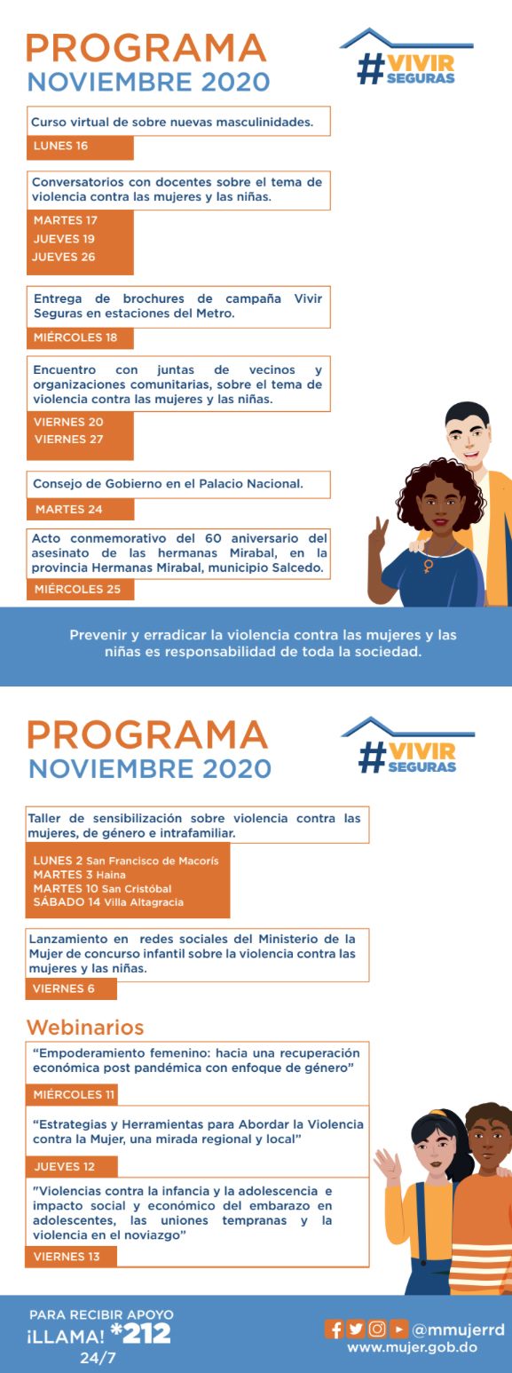 Ministerio de la Mujer presenta programa de actividades mes de noviembre