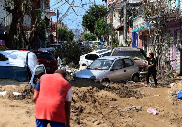 Zona afectada tras el paso del huracán Otis en el balneario de Acapulco, en el estado de Guerrero (México).