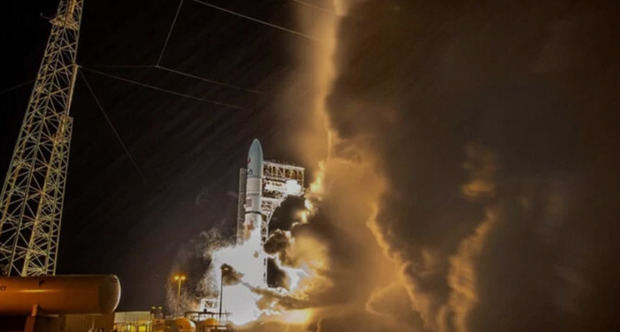 El cohete Vulcan Centaur de United Launch Alliance, parte de la Misión Peregrine One de Astrobotic, en una fotografía de archivo. 
