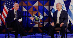 El presidente de Estados Unidos, Joe Biden (i), y el primer ministro de Israel, Benjamín Netanyahu.