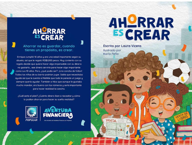 Portada libro «Ahorrar es crear» del Banco Popular Dominicano.