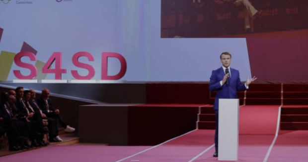 Emmanuel Macron, durante su intervención.