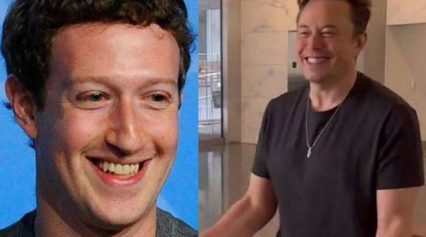 Mark Zuckerberg, propietario de Meta y Elon Musk, dueño de Twitter y Tesla.