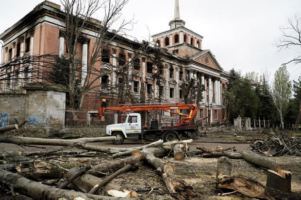 Ruinas en la ciudad de Nicolaiev.