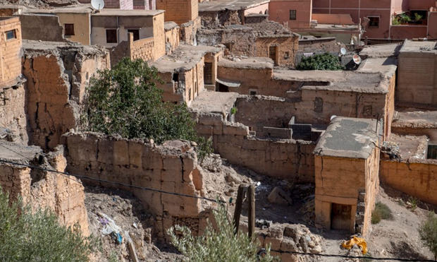 Daños provocados por el terremoto en edificios de Marrakesh.