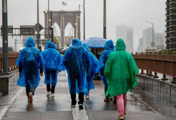 Vista de las lluvias en Nueva York.