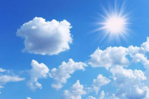 Nubes aisladas a dispersas y algunas lluvias débiles y pasajeras