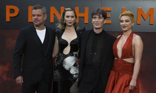 Los actores de 'Oppenheimer' Matt Damon, Emily Blunt, Cillian Murphy y Florence Pugh.