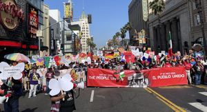 Las protestas contra guerra en Gaza protagonizan las marchas del Primero de Mayo en EEUU