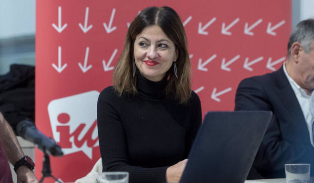 La ministra de Juventud e Infancia, Sira Rego, durante una reunión de la Coordinadora Federal de IU, en el Espacio Ecooo.