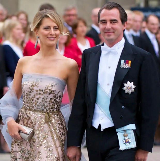 Tatiana Blatnik y Nicolás de Grecia en la boda de Victoria de Suecia en 2010. 
