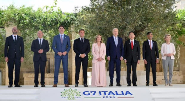 Foto de familia de los líderes del G7. 