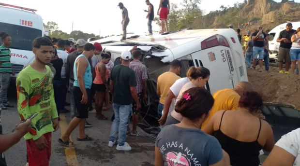 Accidente en la autopista Duarte.