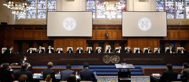 Los jueces celebran audiencias en la Corte Internacional de Justicia.