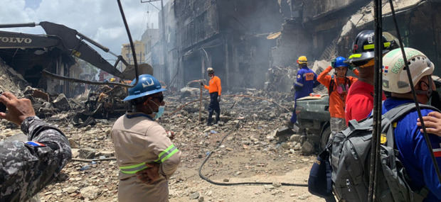 Lugar de la explosión ocurrida la tarde del lunes 14 de agosto en el centro de la ciudad de San Cristóbal.